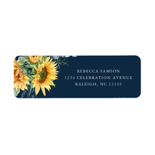 Rustikale Sonnenblume Brautparty Rücksendeadresse (Vorne)