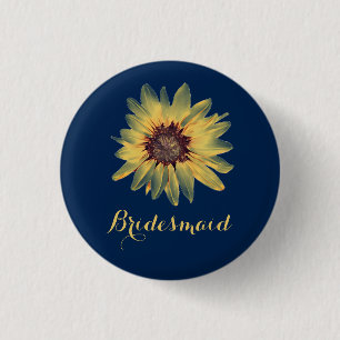 Rustikale Sonnenblume Bridesmaid-Taste Button