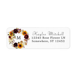 Rustikale Sonnenblume & Burgund 1Rücksendeadresse