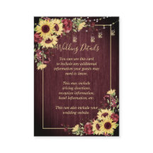 Rustikale Sonnenblume Burgund Holz Blumendetails