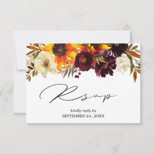 Rustikale Sonnenblume, Burgund Lila Blüte mit Mahl RSVP Karte