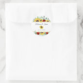 Rustikale Sonnenblume Burgund Rote Flora Hochzeit Runder Aufkleber (Tasche)