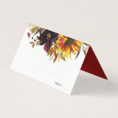 Rustikale Sonnenblume Burgund Wasserfarbe Hochzeit (Rückseite)