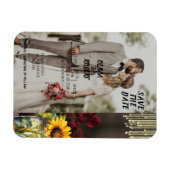 Rustikale Sonnenblume, Burgunder Rose, Holz, Licht Magnet (Horizontal)