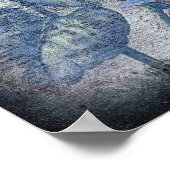 Rustikale Sonnenblume Butterfly Blue Ephemera Grun Poster (Ecke)