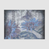 Rustikale Sonnenblume Butterfly Blue Ephemere Deco Seidenpapier (Vorderseite)