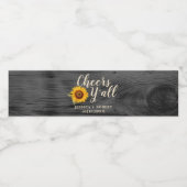 Rustikale Sonnenblume "Cheers Y’all" Wasserflasche Wasserflaschenetikett (Einzelnes Label)