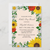 Rustikale Sonnenblume Daisy Blumenmutter Tag Einladung (Vorderseite)