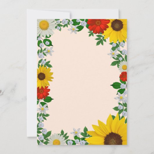 Rustikale Sonnenblume Daisy Blumenmutter Tag Einladung (Rückseite)