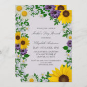 Rustikale Sonnenblume Daisy Blumenmutter Tag Einladung (Vorne/Hinten)