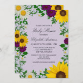 Rustikale Sonnenblume Daisy Floral Baby Dusche Einladung (Vorne/Hinten)