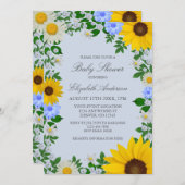 Rustikale Sonnenblume Daisy Floral Baby Dusche Einladung (Vorne/Hinten)