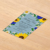 Rustikale Sonnenblume Daisy Floral Geburtstag Acryleinladungen (Ablage )