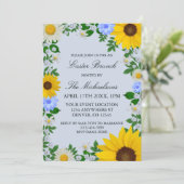 Rustikale Sonnenblume Daisy Floral Oaster Einladung (Stehend Vorderseite)