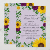 Rustikale Sonnenblume Daisy Floral Oaster Einladung (Vorne/Hinten)