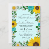 Rustikale Sonnenblume Daisy Floral Wedding Einladung (Vorderseite)