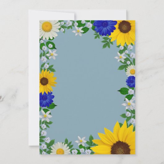 Rustikale Sonnenblume Daisy Floral Wedding Einladung (Rückseite)