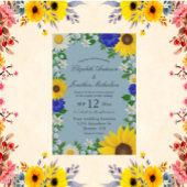 Rustikale Sonnenblume Daisy Floral Wedding Einladung