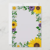 Rustikale Sonnenblume Daisy Floral Wedding Einladung (Rückseite)