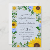 Rustikale Sonnenblume Daisy Floral Wedding Einladung (Vorderseite)