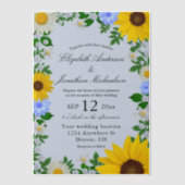 Rustikale Sonnenblume Daisy Floral Wedding Pergament Einladungen (Vorderseite)