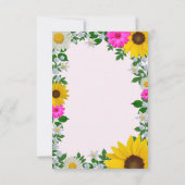 Rustikale Sonnenblume Daisy Floral Wedding RSVP Karte (Rückseite)