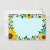 Rustikale Sonnenblume Daisy Floral Wedding RSVP Karte (Rückseite)