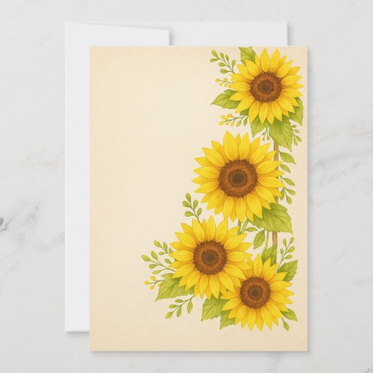 Rustikale Sonnenblume Danke Karte (Rückseite)