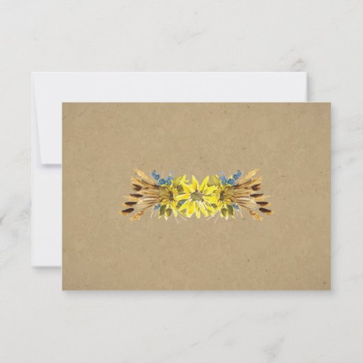 Rustikale Sonnenblume danken Ihnen Karten (Rückseite)