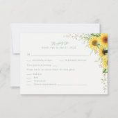 Rustikale Sonnenblume Delight Wedding RSVP Card Dankeskarte (Vorderseite)
