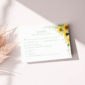 Rustikale Sonnenblume Delight Wedding RSVP Card Dankeskarte