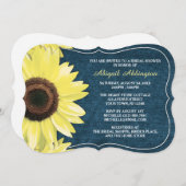 Rustikale Sonnenblume Denim Bridal Dusche Einladun Einladung (Vorne/Hinten)