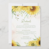Rustikale Sonnenblume Details Enklavierungskarte Einladung (Vorderseite)