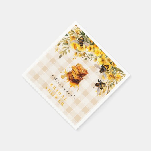 Rustikale Sonnenblume, die sie ihre Honigbridale g Serviette (Ecke)