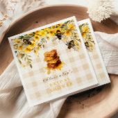 Rustikale Sonnenblume, die sie ihre Honigbridale g Serviette