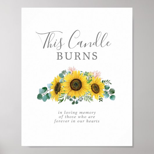 Rustikale Sonnenblume Diese Kerze Burns Gedenkzeic Poster (Vorne)