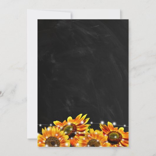 Rustikale Sonnenblume Doppelfeier Geburtstag Einladung (Rückseite)