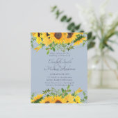 Rustikale Sonnenblume Dusty Blue Themed Wedding (Stehend Vorderseite)