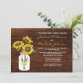 Rustikale Sonnenblume Einladung (Stehend Vorderseite)