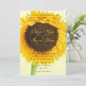 Rustikale Sonnenblume Einladung (Stehend Vorderseite)