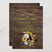 Rustikale Sonnenblume Einladung (Vorne/Hinten)