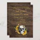 Rustikale Sonnenblume Einladung (Vorne/Hinten)