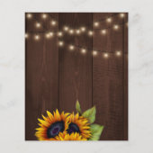 Rustikale Sonnenblume - Einladung zur Babydusche (Rückseite)