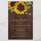 Rustikale Sonnenblume - Einladung zur Babydusche Flyer (Vorne)