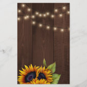 Rustikale Sonnenblume - Einladung zur Babydusche Flyer (Hinten)