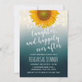 Rustikale Sonnenblume Elegante Aquamarine Probe Ab Einladung (Vorderseite)