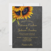 Rustikale Sonnenblume Elegante Tafelhochzeit Einladung (Vorderseite)