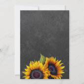 Rustikale Sonnenblume Elegante Tafelhochzeit Einladung (Rückseite)