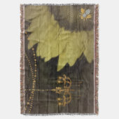 Rustikale Sonnenblume Eleganter Glitzer Bee Decke (Vorderseite Vertikal)