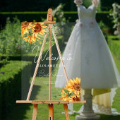 Rustikale Sonnenblume Elegantes Brautparty Empfang Acrylschild